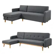 Foret 3 Seater Sofa Bed Lounge Corner Couch Furniture Storage Ottoman Chaise L Shaped