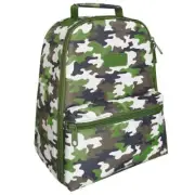 1x Insulated Backpack Sachi Lunch Bag Carry Case School Picnic Kids - Camo Green