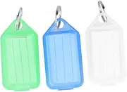 jojofuny 20Pcs Colorful Plastic Key Tags with Strong Key Rings for Luggage Id Labels Name Tags Pet Tags and Memory Sticks for Easy Organization