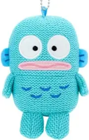 Sanrio Hangyodon Amigurumi Style Knit Mascot Holder Plush Doll Keychain NEW
