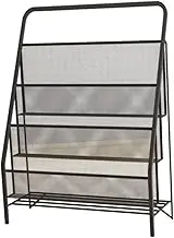 B Baosity 3 Tier Kids Book Rack for Storage of Coloring and Drawing Books, Black, as described