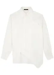 High Interpret Asymmetric Cotton-poplin Shirt - White - 48 (UK16 / XL) 48 (UK16 / XL)