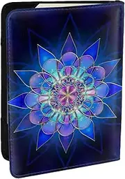 [JEJEA] Bohemian Lotus Flower Print Travel Organizer Credit Cards Case Passport BookPassport Holder Cover Wallet forTraveling,, Black, One Size