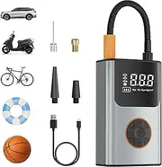 Tyre Inflator Portable Air Compressor, Cordless Tyre Inflator Electric Bike Pump 150PSI Fast Inflation with Rechargeable Battery Digital LED Light Tyre Pump for Cars Motorcycles Balls (A-4000)