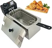4 Litre Stainless Steel Deep Fat Fryer/Adjustable Temperature/Lid Cover/Easy Clean Removable Oil Container/Ideal for Fried Chicken, Chips & More