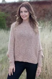 Amaretti Melange Crop Sweater--HAM-96466M2