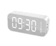 Alarm Clock for Bedroom/Office,Digital Clock with Bluetooth Speaker, Alarm Clock for Heavy Sleepers white