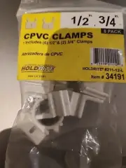 HoldRite ~ CPVC Bracket Inserts (6 pcs) 1/2", (2 pcs) 3/4" #604-5-L, 10958