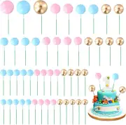 Ball Cake Toppers, 50Pcs Mini Balloons Cake Topper, Baking Cake Decorations D...