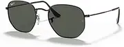 [Ray-Ban] Hexagonal Polarised Sunglasses, RB3548N, Black & G-15 Green, 54mm