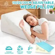 Adjustable Wedge Pillow Cool Gel Memory Foam Leg Elevation Pillow Back Support Cushion