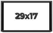 29x17 Shadow Box Frame Black | 1 inches Deep Real Wood Contemporary Shadowbox Di