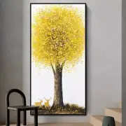 Mintura Hand Painted Tree Oil Painting On Canvas Wall Art Modern Home Decoration