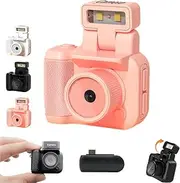 2025 New 64g Retroscope Mini Camera, Gen.2 Mini Retro Keychain Camera – Pocket-Sized Fun with Vintage Flair, 1080p Hd Portable in Screen Filters,90° Flip Flash (Pink,16G)