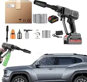 Cordless Pressure Washer, Battery Powered Pressure Washer Handheld, Rechargeable Cleaning Sprayer with 5m Hose Handheld Car Wash Machine for Fence Floor Wall
