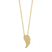 14K Yellow Gold Mini Wing Pendant Necklace, 16" To 18" Adjustable