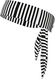 Black and-White Stripes Sports Strap Double-Sided Headscarf Men's Bow Tie Sports Headscarf Running Yoga Exercise Headband