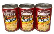 Campbell's Chunky Old Bay Seasoned Clam Chowder Soup 18.8 oz (3 Pack)