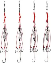 GANAZONO 4PCS Fishing Baits Hook with Spring Bait Feeder Tangle Design for Carp Fishing Reusable Storage Box Includes Hooks for Tackle