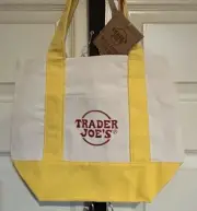 Trader Joe’s Mini Canvas Tote Bag Yellow With Tags