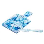2pc Tempa Marlow Polyresin Cheese For One Knife/Board Set Utensil Cutlery Ocean