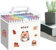 Coloring Marker Pen - Permanent Markers | 120-colors Cartoon Animal Design Coloring Pens | Multi-functional Buildable Sketching Art Pencil For Anime Students Children Kids Boys Girls