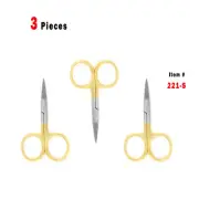 3 PCS 3.75" Fishing Fly Tying Tools All Purpose Straight Scissor Stainless Steel