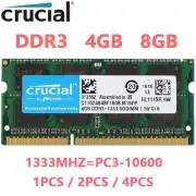 CRUCIAL DDR3 4GB 8GB 16GB 32GB 1333 PC3-10600 Laptop SODIMM 204-Pin Memory RAM