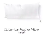 Beddy s Bed Ease XL Lumbar Feather Pillow Insert 39” X 17” NEW