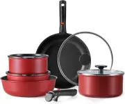 Pots and Pans Set Non Stick, Cookware Sets, Oven/Fridge Safe, Space Saving Pots