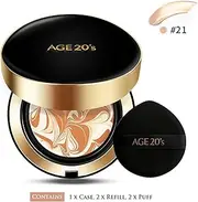AGE 20 ' S SIGNATURE ESSENCE COVER PACT INTENSE COVER + REFILL +AIR PUFF SPF50+ / PA++++ 21 LIGHT BEIGE