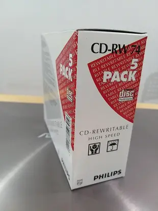 《莫莫購物》可重複 燒錄片 PHILIPS 飛利浦 CD-RW 74 74min/650MB 光碟片(一盒五片裝)