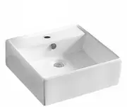 Square White Ceramic Basin Above Counter Wall-hung Sinks with Tap Hole 460x460x155mm
