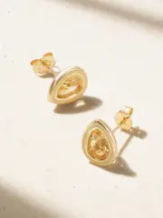 [Alison Lou] Alison Lou - Madison 14-karat Gold, Citrine And Enamel Earrings - Yellow - One size One size Yellow