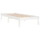 Bed Frame 3FT Single White Solid Pine Wood Bedroom Furniture Sturdy Bedstead