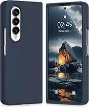 Meifei case for Samsung Galaxy Z Fold 4 5G Case, Liquid Silicone Case for fold 4 Silicone case Hard PC Soft Silicone Gel Rubber Bumper Galaxy z fold 4 Slim case, Midnight Blue