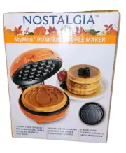 NIB Nostalgia My Mini PUMPKIN Waffle Maker . Sealed.