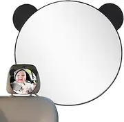 Frxib Baby Car Seat Mirror | Mirror for Car Seat Rear Facing - Bear Ears Rearview Monitor Shatterproof, Clear Wide View No-Shake for Kids Toddler Backseat, Road Trip Must Haves
