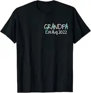 [X.Style] Promoted to Grandpa Est. Aug 2023 Pregnancy Announcement ds720 T-Shirt (L) Black