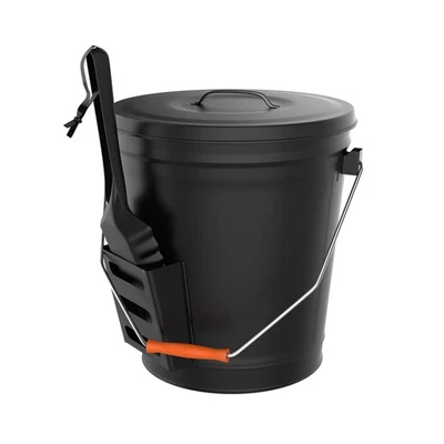 Steel Ash Bucket with Shovel Fireplace Pits or Stoves 4.75 Gallon Tight Lid