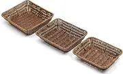 3PCS Handmade rattan woven basket set, household fruit,bread and vegetable baskets/storage organizer