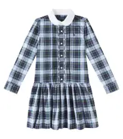 [Polo Ralph Lauren Kids] Polo Ralph Lauren Kids Plaid cotton poplin dress Y 1,5-2 blue