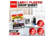 Plastic Drop Sheet Protection Clear Reusable Durable 4m x 6m Handy Hardware