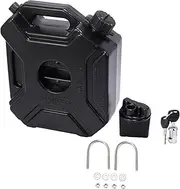 5L Liters Black Fuel Tank Can Car Motorcycle Spare Petrol Oil Tank Jerrycan Fuel- Canister with Lock & Key