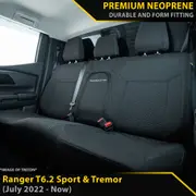 Ford Next-Gen Ranger T6.2 Sport & Tremor Premium Neoprene Rear Row Seat Covers (Made to Order)
