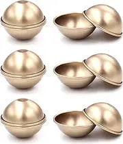 HAZOULEN 12 Pcs DIY Metal Bath Bomb Molds, Set of 6