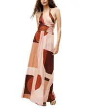 ba & sh Moas Printed Open Back Maxi Dress