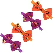 4Pcs Halloween Pumpkin Pattern Elastic Headbands for Halloween Headbands for Costume Parties and Festive Celebrations