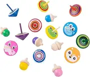 ibasenice Gyro Toy Set Creative Design Wooden Rotating Tops Toys for Boys and Girls Parental Bonding