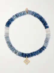 [Sydney Evan] Sydney Evan - Mini Moroccan Flower 14-karat Gold, Opal, Pearl And Enamel Bracelet - One size One size Gold